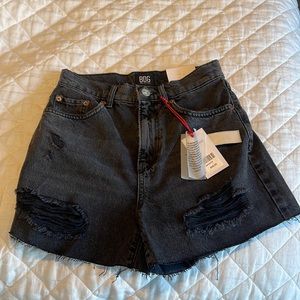 BDG high waist black denim shorts